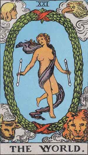 The world tarot card