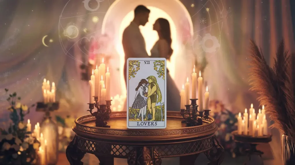 Lovers card in a love reading