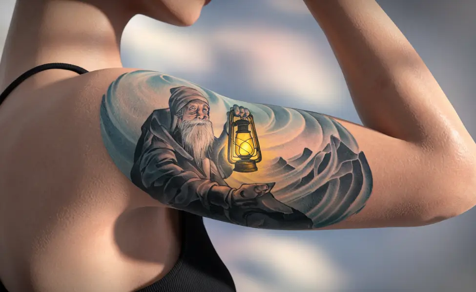 The Hermit Tarot Card Tattoo