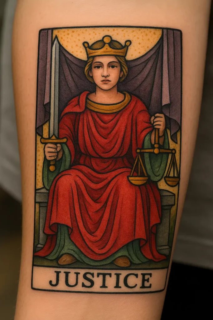 The Justice Tarot Card Tattoo