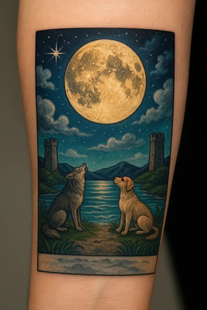 The Moon Tarot Card Tattoo