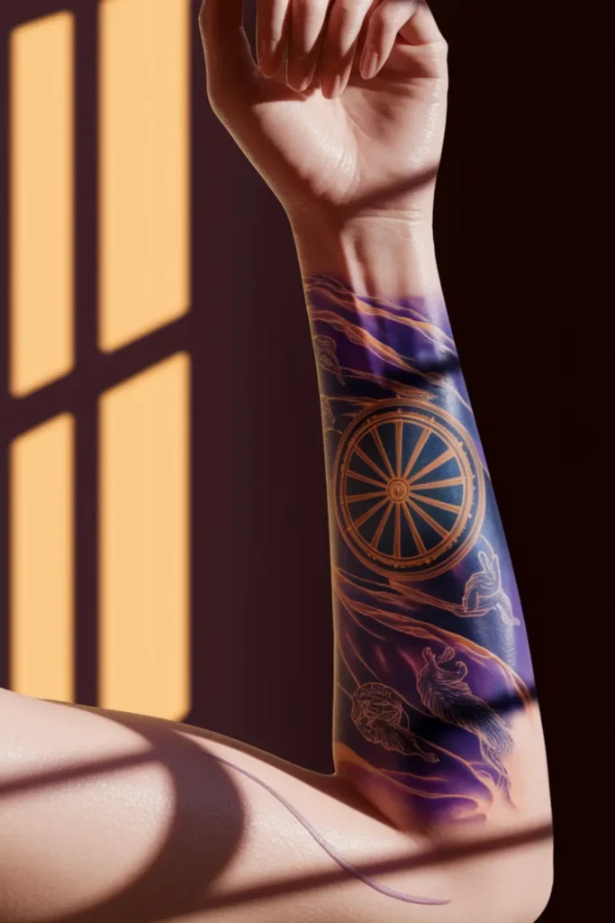 Tarot Card Tattoo Ideas: The Wheel of Fortune Tarot Card Tattoo