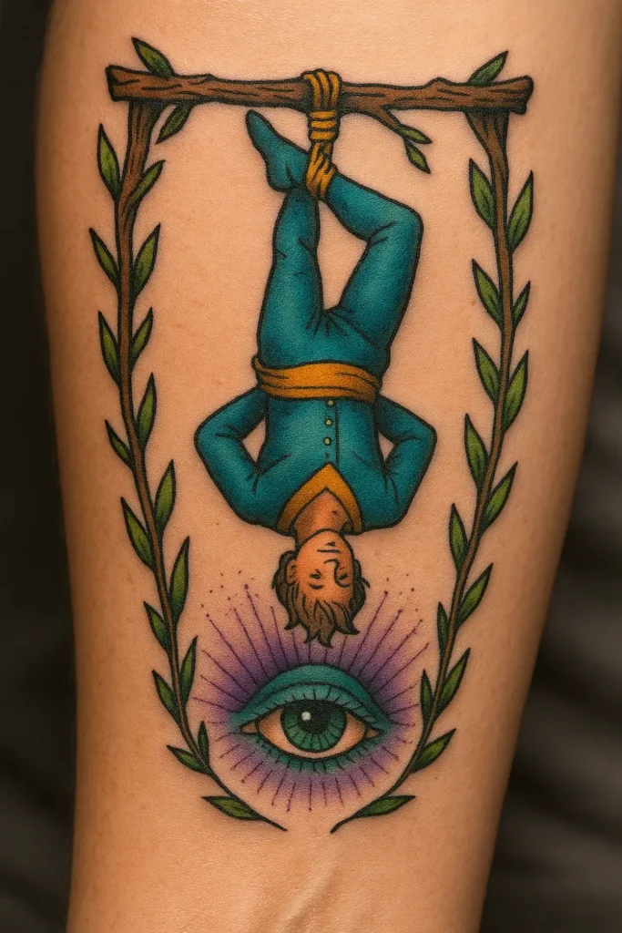 The hanged Man Tarot Card Tattoo